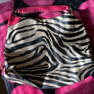 Large fashion zebra print tote bag